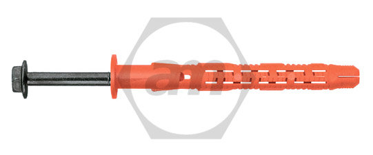 BFK-STBf Универсальный фасадный дюбель с бортиком со стопорным шурупом (горячеоцинкованная сталь или ТДЦ) 